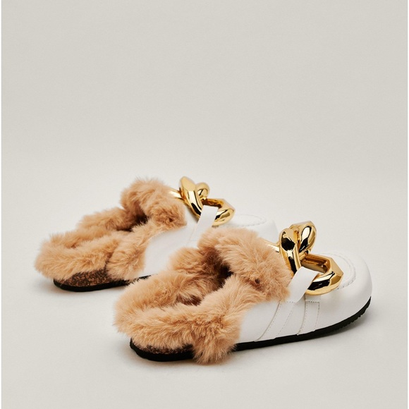 Curb Chain Faux Fur Footbed Loafer - Picture 6 of 10